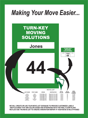 Example of a moving plackard label