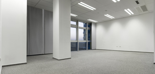 Empty business office with new carpeting