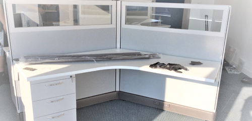 Assembly of office partitions and office cubicals